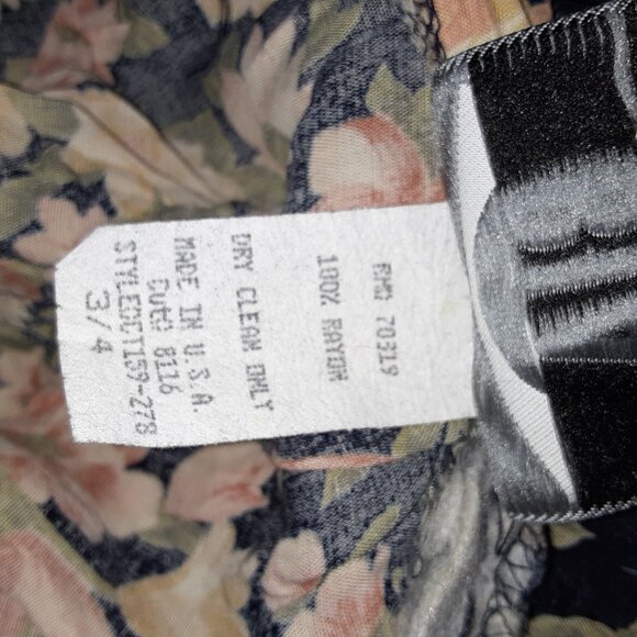 Set Vintage 1990's Y2K * Black Sleeveless Turtleneck & Long Floral Skirt * Sm 4 - Picture 9 of 10